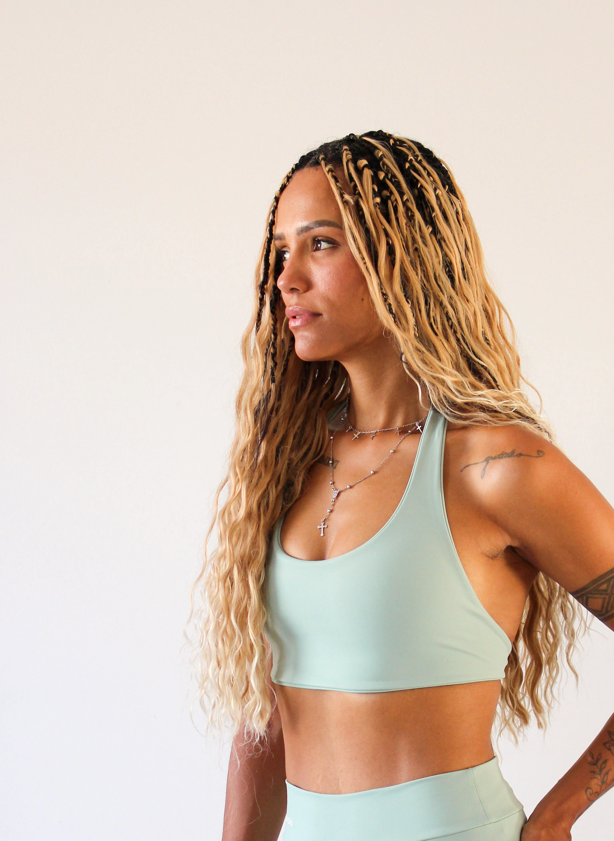 Top Curto Caiá - Verde Pistache 2